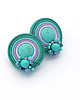 kolczyki soutache Turkusowe koła 2