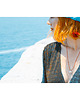 chokery POPPY RED/BABY BLUE naszyjnik z muszlą JEDWAB 2