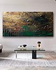 obrazy Obraz abstrakcja 80x160cm w kolorach złoto miedż i szmaragd 1