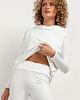 bluza z kapturem damska Szeroka bluza z kapturem T379, biała 2