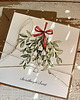 kartki świąteczne Kartka świąteczna ręcznie robiona z jemiołą na Boże Narodzenie - jemioła 1