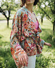 bluzki kimonowe damskie Kimono Flower Turkus SHORT 7