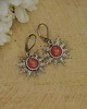 kolczyki wire wrapping Różowe kolczyki słońce kwarc malinowy wire wrapping słoneczka 1