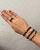 bransoletki z kamieni naturalnych Bransoletka z pierścionkiem potrójna Black Style 1