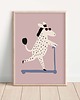 obrazy i plakaty do pokoju dziecięcego Plakat Zebra na hulajnodze - Plakaty Na Ścianę Dla Dzieci 1