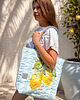 torby na ramię Pikowana duża torba shopper Cytryny No2 2