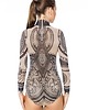 t-shirt damskie Body z tatuażem Aztec Flowers 2