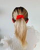 gumki do włosów Gumka jedwabna, scrunchie, frotka neonowa czerwień MIDI 1