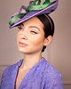 kapelusze damskie GALANTA toczek fiolet z zielenią 7