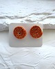 kolczyki soutache Pomarańczowo-złote małe kolczyki 1