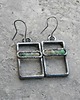 kolczyki wire wrapping Prostokąt chryzopraz     - kolczyki 1