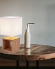 lampy stołowe Lampka stołowa drewniana z białym abażurem E27 Led 4