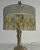 lampy stołowe Lampa stołowa Art Deco, lata 50.  Mosiądz i szkło  Vintage  2x E27 6