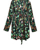 sukienki mini damskie KOSZULA  zielona, print SŁOWIKI 100% wiskoza 3