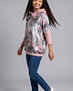bluza z kapturem damska Bluza Auri Lili Guna Paryż różowe parasolki oversize M/38 unikat 2