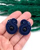 kolczyki soutache Kolczyki sutasz granatowe sztyfty Largo noc kairu małe lekkie 1