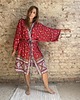marynarki damskie Szlafrok narzutka kimono z wiskozy beż 2