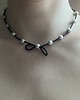 chokery Choker z perłami kokardka 1
