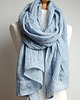 szale damskie Szal lniany damski, lniany szalik na jesień,NIEBIESKI 3