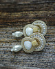 Biżuteria ślubna Elaine - beżowe kolczyki ślubne soutache 1