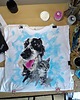 t-shirt damskie Ręcznie malowana damska koszulka Portret PIES/KOT 3