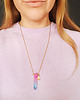 wisiory Amulet  z kwarcem - pink lazur 1