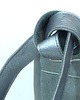 plecaki Szaro-niebieski skórzany plecak z klapą z futraa 3