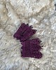 rękawiczki damskie Mankiety koronkowe śliwkowe fioletowe z koraliczkami lace cuffs 4