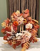 wianki Wianek jesienny z dynią i sztucznymi kwiatami, dekoracja drzwi 5