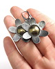 kolczyki wire wrapping srebrne kwiaty z tytanem 2