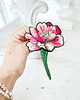 broszki Broszka KWIAT 24 ręcznie haftowana przypinka z koralikami piwonia 3