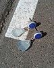 kolczyki ceramiczne Kolczyki ceramiczne niebieskie + szkło z morza 1