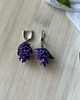 kolczyki z masy plastycznej Kolczyki fioletowe sukulenty, biżuterialawenda, realistyczne kwiaty z glinki 8