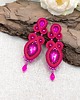 kolczyki soutache Lady kolczyki sutasz różowe wieczorowe lekkie z kryształkami 2