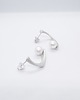 kolczyki srebrne PEARL / satin silver earrings with white pearl 2