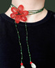 chokery Czerwona Lilia - naszyjnik choker 2
