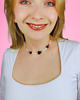 chokery Kamienie naturalne CHOKER ze szklanym serduszkiem - czarny 1
