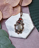 wisiory Miedziany wisiorek wire wrapping z jaspisem i granatem #484 2
