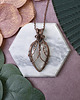 wisiory Miedziany wisiorek wire wrapping z kwarcem z czarnym rutylem #466 1