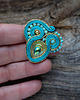pierścionki - różne Turkusowy pierścionek soutache 2