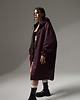 płaszcze damskie Płaszcz longline hoodie oversize burgund 1