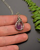 wisiory Mały wisiorek ametyst wire wrapping 2