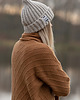 czapki damskie Wełniana czapka beanie Chunky Knit - BEIGE 3
