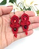 kolczyki soutache Anya kolczyki sutasz romantyczne małe lekkie czerwone 1