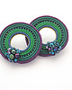 kolczyki soutache Ciemnozielone koła  3 4