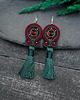 kolczyki soutache Kolczyki sutasz bordowo zielone z chwostem Nella 2