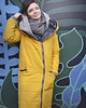 kurtki damskie Żółty pikowany puffer płaszcz oversize 1