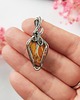 wisiory Naszyjnik Jaspis Maligano stal chirurgiczna wisiorek handmade wirewrapping 4
