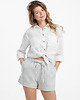 szorty damskie Lniane spodenki BLOOM gray stripes 1