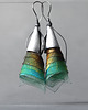 kolczyki wire wrapping Srebrne kolczyki miętowe toffi SINTANG 2